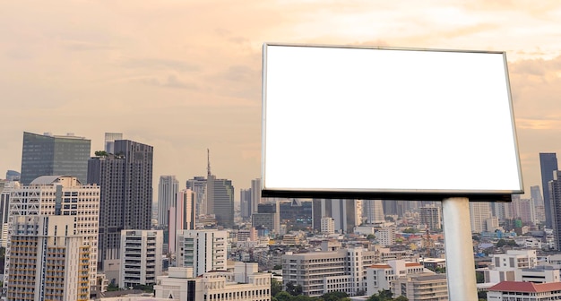 Blank billboard at twilight for advertisement