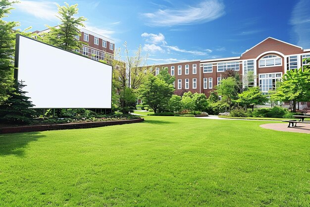 Blank Billboard on University Campus