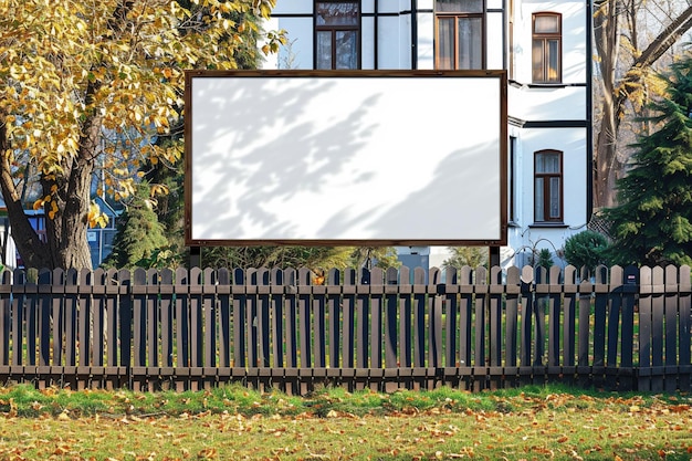 Foto blank billboard voor het huis.