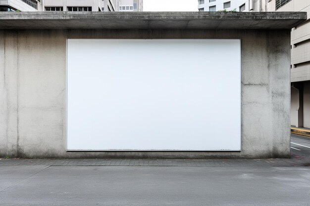 Blank billboard on a wall in a building