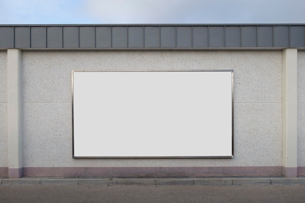 Blank billboard in a wall