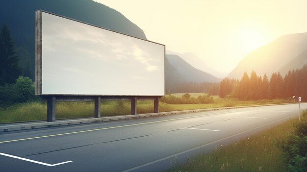 Photo blank billboards on the side of the road