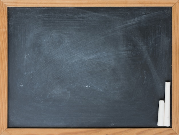 Blank black board,white chalk  background,top view