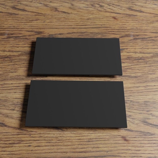 Blank black business card for mockup on dark background