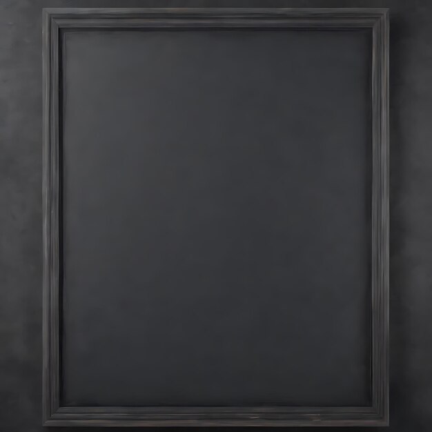 Photo blank black chalkboard on a gray background