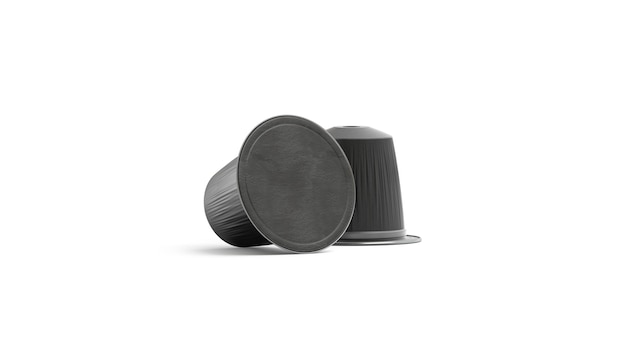 Blank black coffee capsule isolated