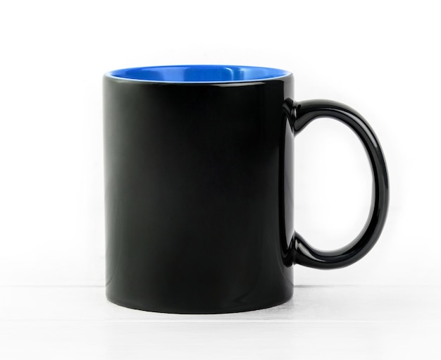 Blank black cup with red