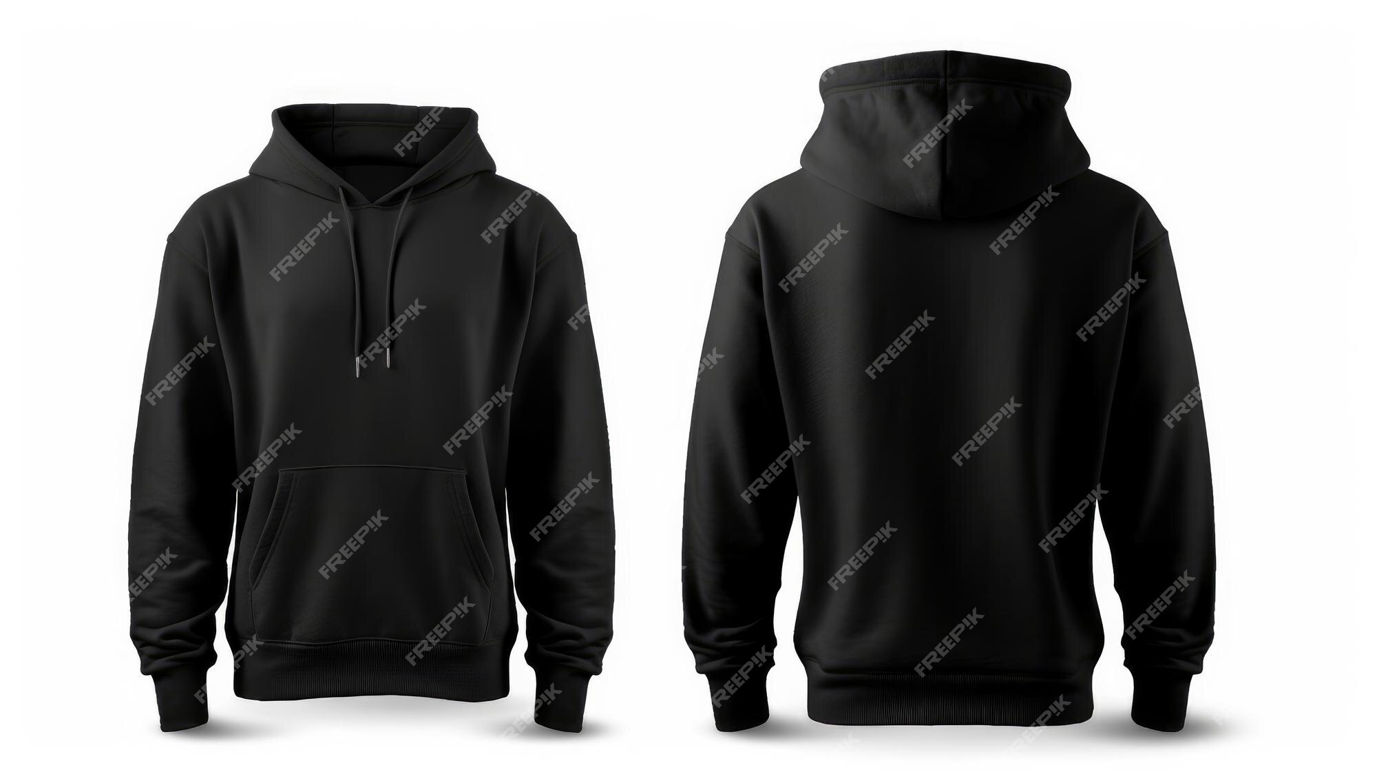 Premium AI Image | Blank black male hoodie sweatshirt long sleeve with ...