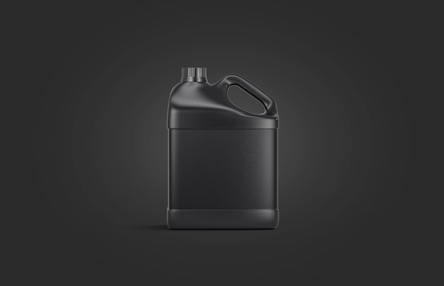 Blank black plastic jug on black