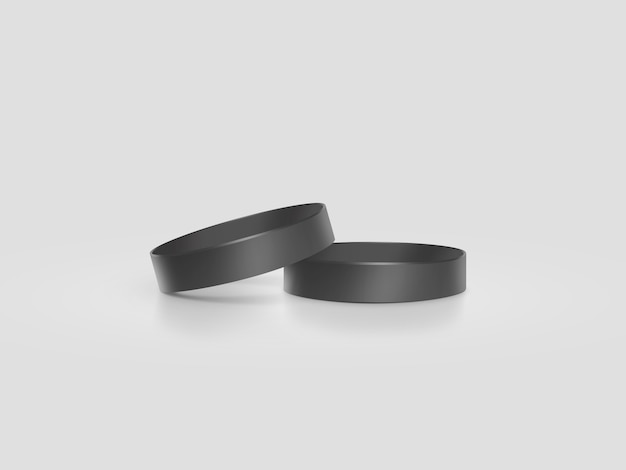 Blank black rubber wristband 