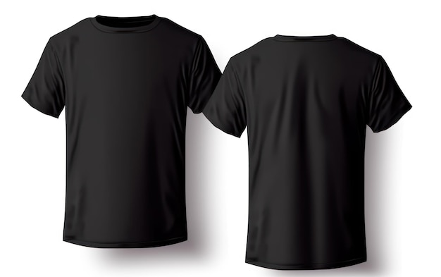Premium AI Image | Blank black shirt mock up template front and back ...