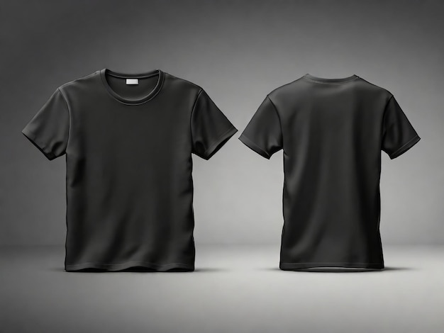 Photo blank black shirt mockup template front and back isolated white plain tshirt mockup tshirt s