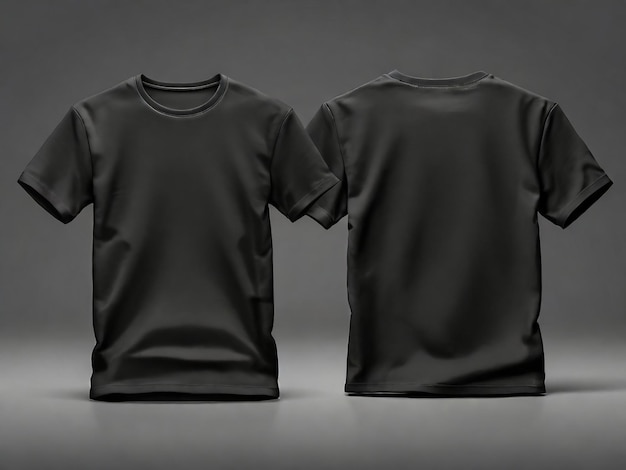 Photo blank black shirt mockup template front and back isolated white plain tshirt mockup tshirt s