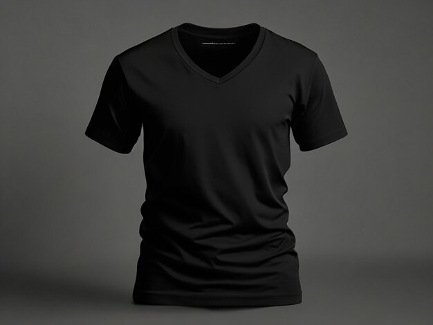 Photo blank black shirt mockup