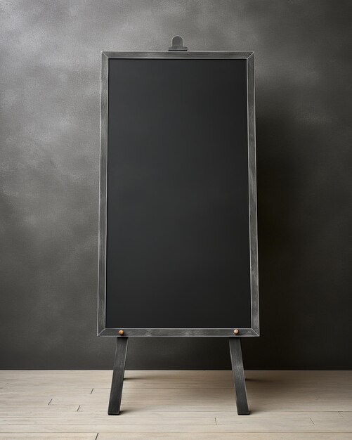 Blank black signboard on a dark background