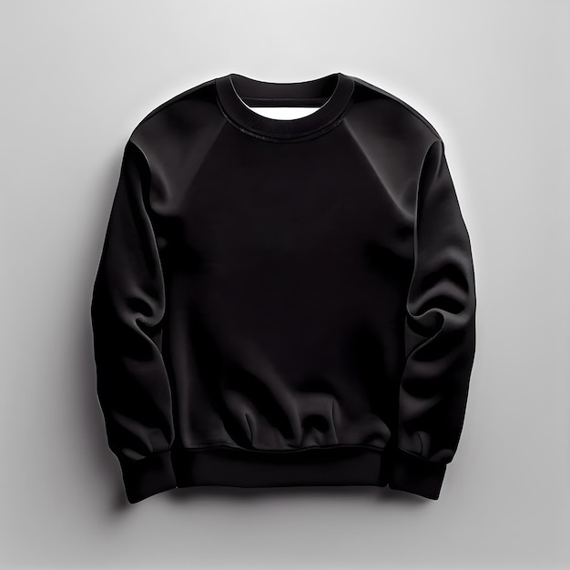 Blank black sweatshirt mockup front view