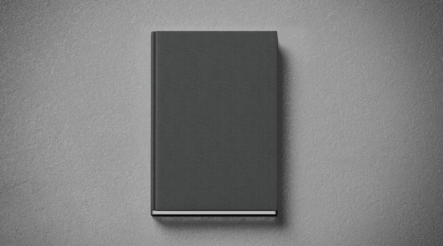 Photo blank black tissular hard cover book , front side view