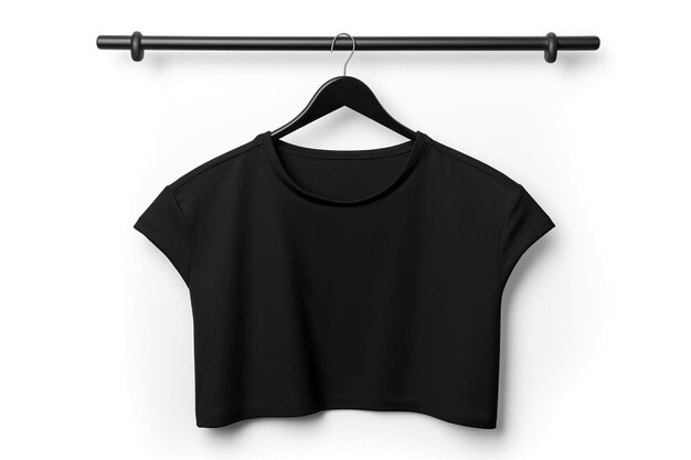 blank black tshirt hanger isolated on white background