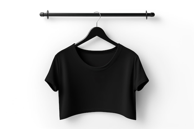 blank black tshirt hanger isolated on white background