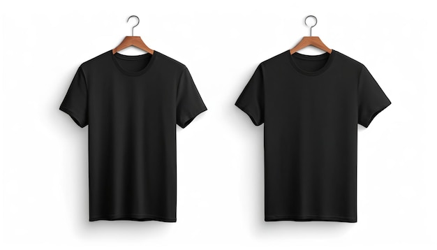 Blank black tshirt hanger isolated on white space