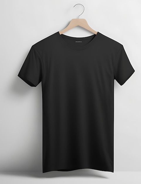 Blank Black TShirt Mockup Concept Featuring Plain Clothing