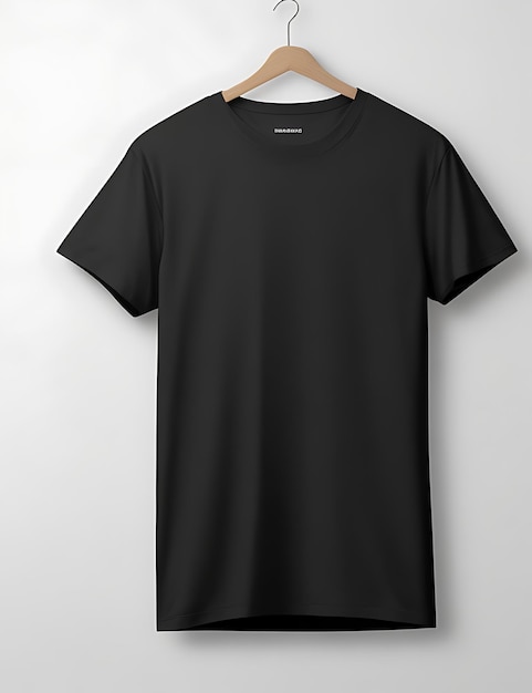 Photo blank black tshirt mockup concept featuring plain clothing