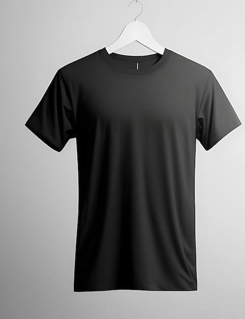 Photo blank black tshirt mockup concept featuring plain clothing