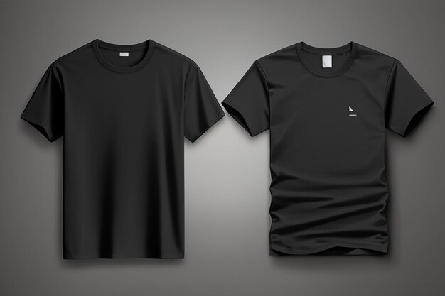 Blank black tshirt mockup with decorative elements AI Generated