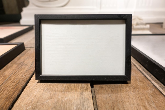 blank black wooden frame