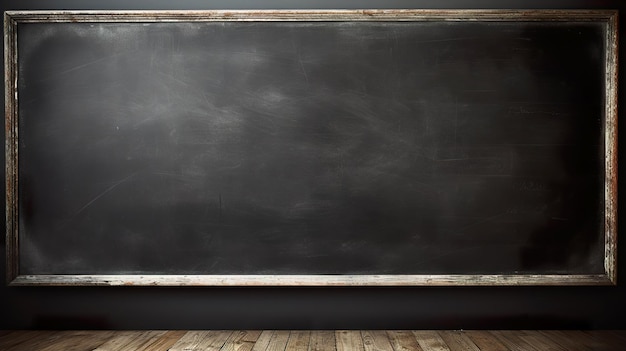 Blank blackboard in a classroom