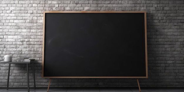 Photo a blank blackboard on a wall a long black board background empty