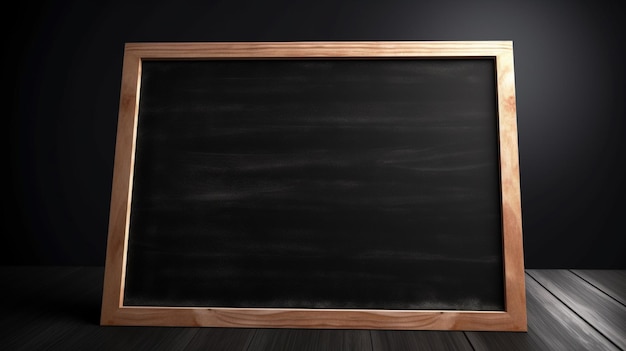 blank blackboard with wooden frame