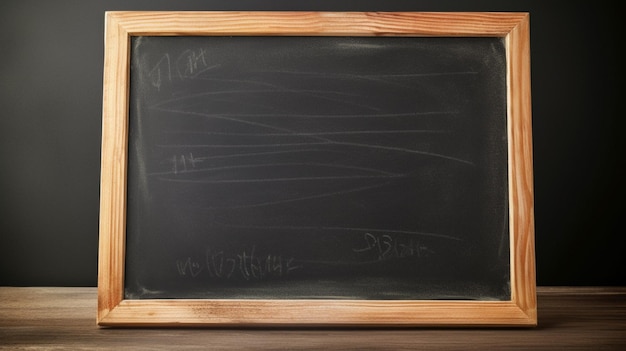 blank blackboard with wooden frame