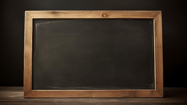 blank blackboard with wooden frame