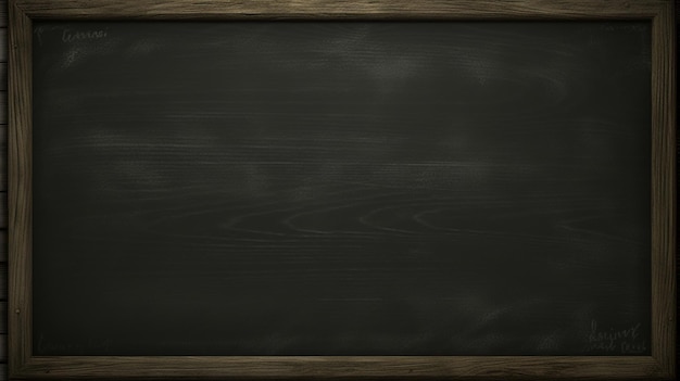 blank blackboard with wooden frame