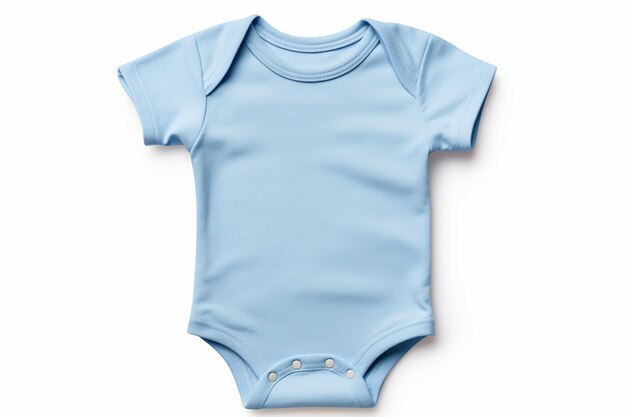 Photo blank blue baby bodysuit mockup for boys