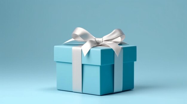 Blank blue gift box showcase display mockup stand Ai Generative