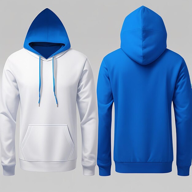 Blank blue hoodie in front view generated by ai