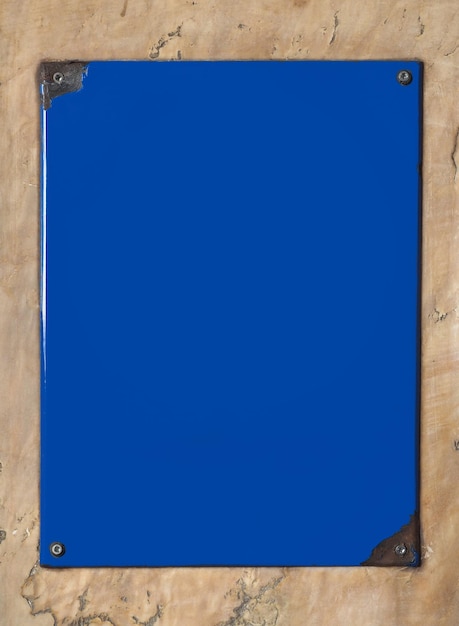 Blank blue plaque background