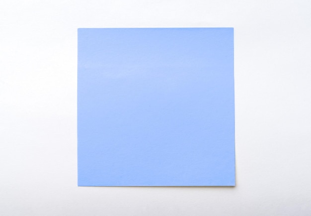 blank blue sticky notes on white background Discussing business teamwork brainstorming concept sticky notes paper with shadow copy space