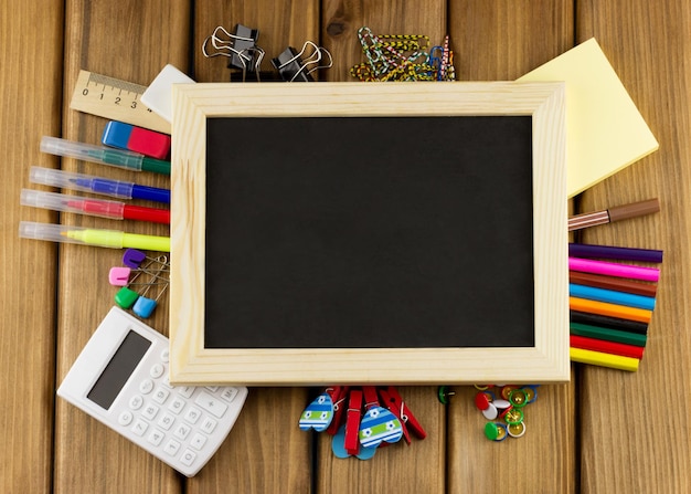 Blank board with school or stationery