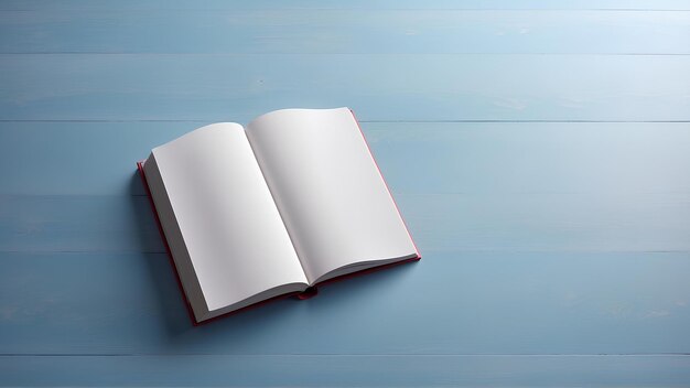 Foto blank boek of tijdschrift sjabloon mockup op blauw hout