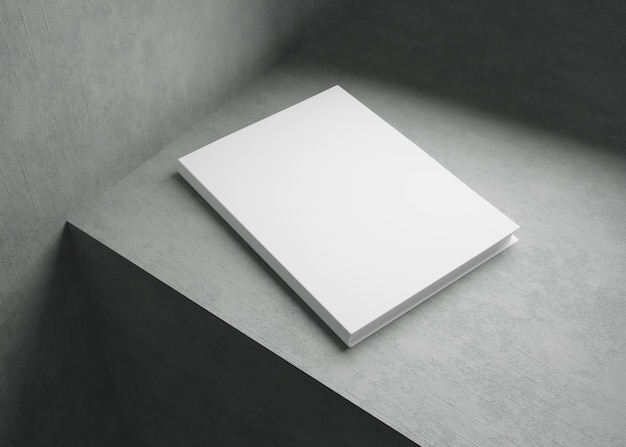 blank book on concrete background