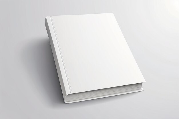 Photo blank book cover template on white background with soft shadows vector illustration