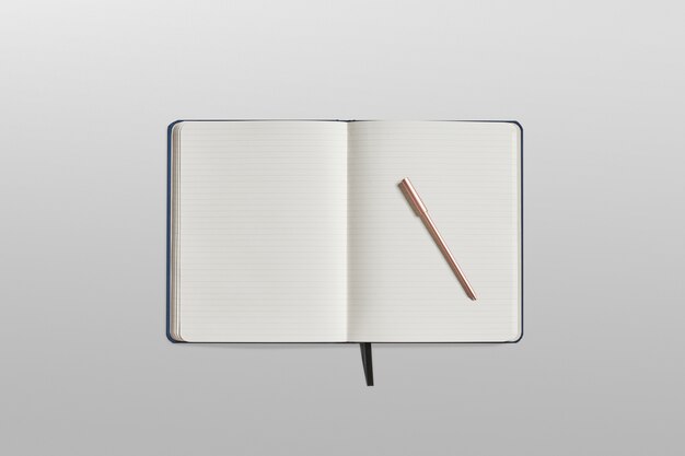 Blank Book Diary White Page Mockup