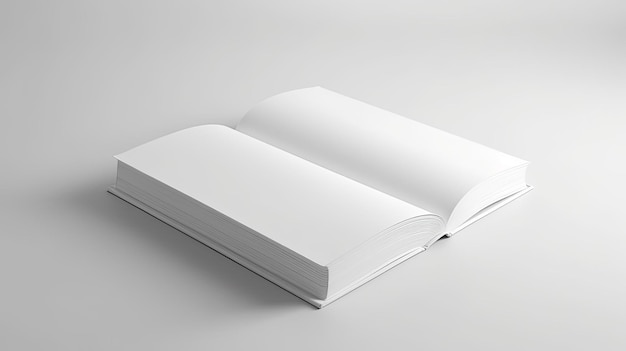 Blank book mockup on white background