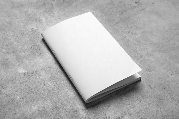 Blank booklet on grey background Mock up for design