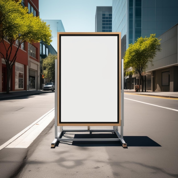 Blank bord met een model van een stadsbus.