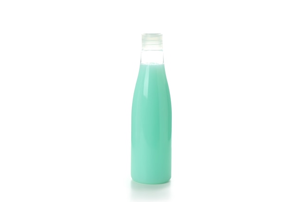 Blank bottle of shampoo isolated on white