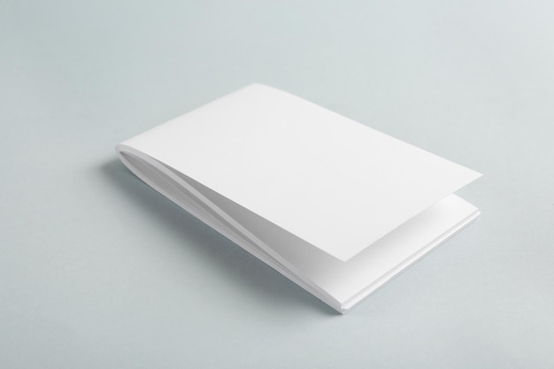 blank brochure on grey background